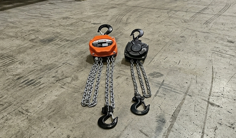 Handketting, rateltakel en staaldraadtakel van Hijskampioen