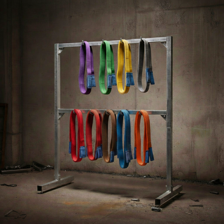 Wat betekenen de kleuren van een hijsband? Uitleg per kleur en tonnage