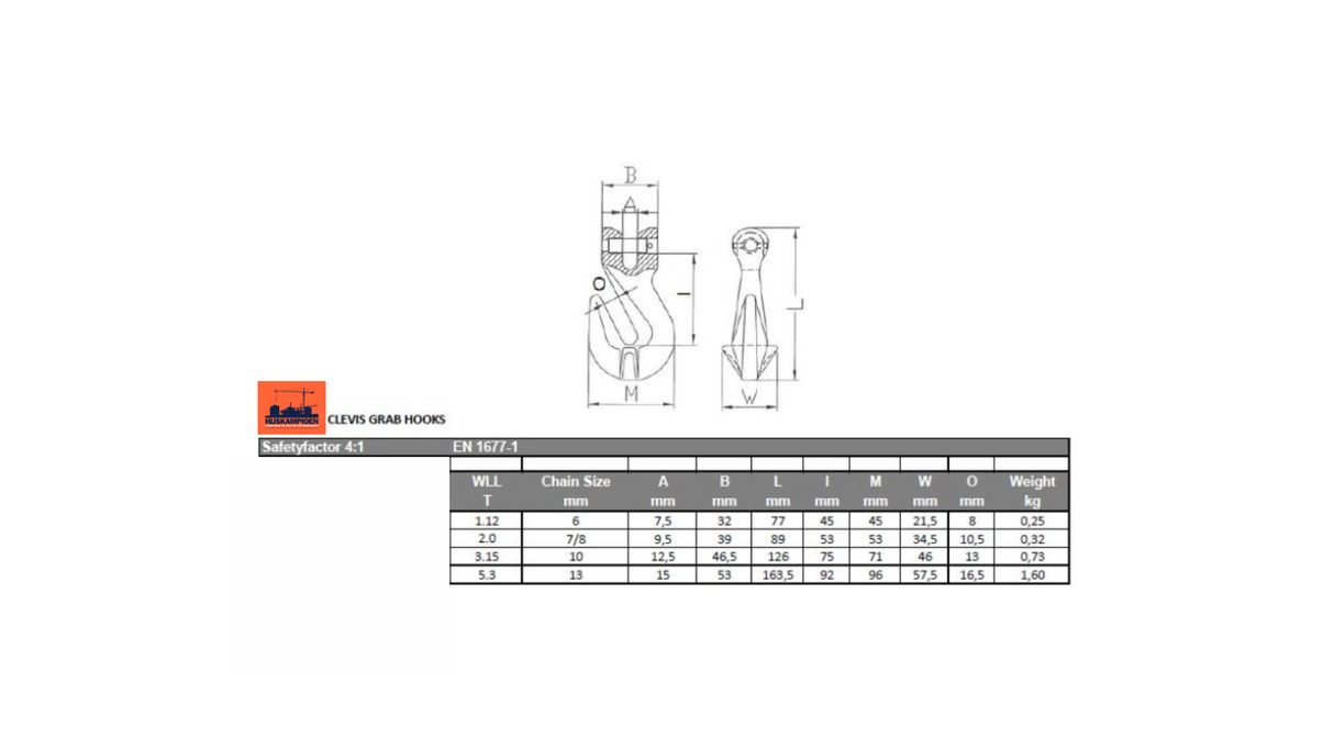 Clevis Shortening hook Grade 80