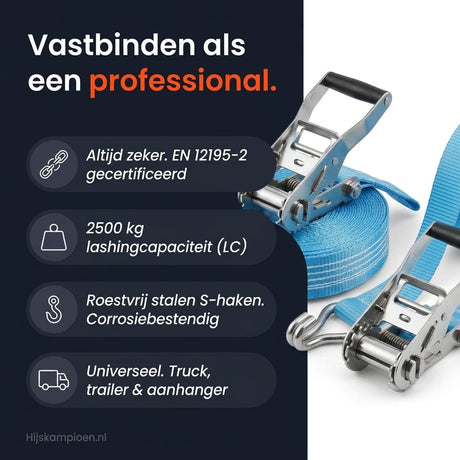 Spanbanden van Hijskampioen - scherp geprijsd - 750 + vakmensen geleverd. 